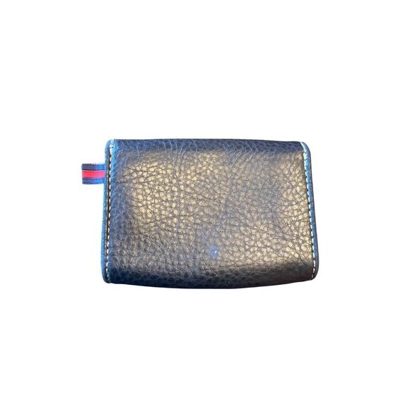 Tommy Hilfiger Black Pebbled Leather Trifold Coin Pouch Wallet - Picture 3 of 4